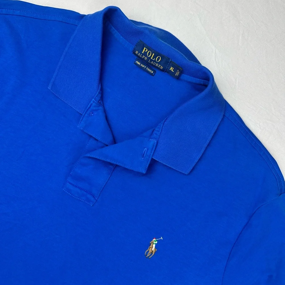 Polo Ralph Lauren Men's Pima soft touch Blue Polo Shirt size XL